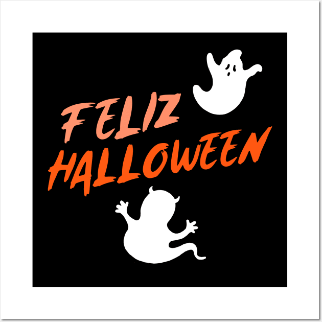 Feliz Halloween (2 ghosts) Wall Art by PersianFMts